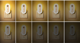 Oval Small Night Lamp With Dual USB Charging Port Remote Control Timing Plug-in Wall