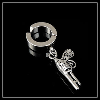 Tassel Black Earrings Without Pierced Cross Wolf Men And Women Tide Earrings