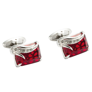 High Quality Red Crystal French Shirt Cufflinks