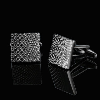 Men's Shirt French Cufflinks High Quality Enamel Vintage Pattern Laser Metal Cube Cufflinks