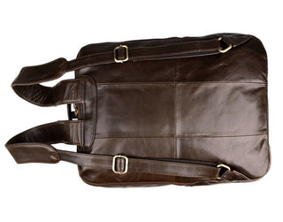 Top layer leather computer backpack
