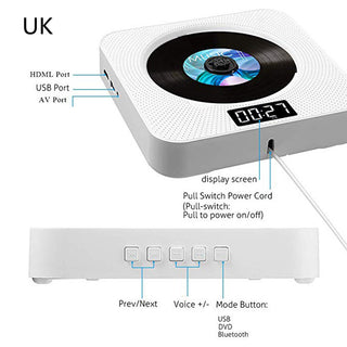 Wall Mounted CD Player Household DVD HD Player
