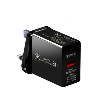 Compatible with Apple, 18W Quick Charge 3.0 Snelle Mobiele Telefoon Oplader Eu Plug Wall Charger Usb Adapter Voor Iphone 11 Pro Xr xs Max Samsung Redmi Huawei