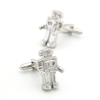 Silver Robot Cufflinks Cuff Nails French Shirt Men and Women Accessories