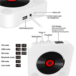 The Second Generation Wall-Mounted Cd Player Bluetooth Portable Album Cd Player Player