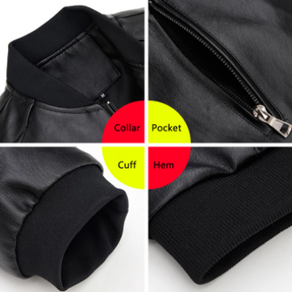 Men's Stand-Up Collar Leather Jacket Coat Motorcycle Men's Casual Leather Jacket