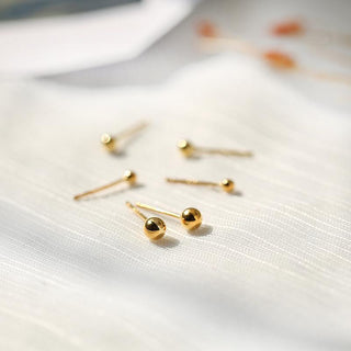 S999 Sterling Silver Earrings Men And Women Ear Stick Ear Acupuncture Simple Glossy Peas Small Round Bead Earrings