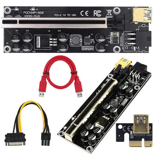 Riser Card 009s Plus PCI-E PCIE PCI Express X16 GPU 6in Adapter card USB 3.0 Cable 1X 16X Extender
