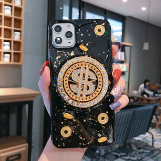 IPHONE CASES 3D Diamond Dollar Turnplate Phone Case Luxury Designer