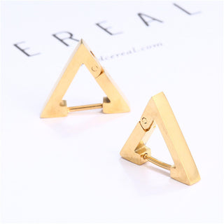 Stainless Steel Creative Hoop Earrings Women Triangular Earrings Fashion Jewelry Huggie Men Punk Hiphop