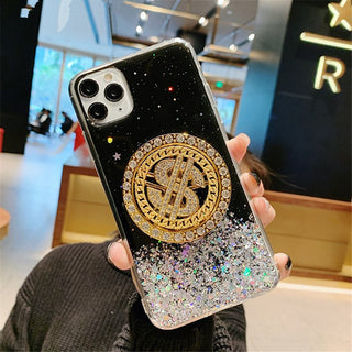 IPHONE CASES 3D Diamond Dollar Turnplate Phone Case Luxury Designer