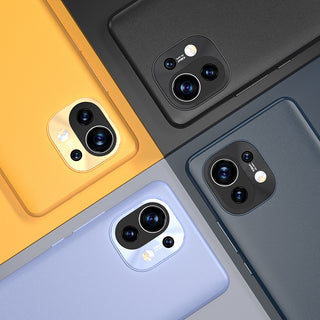 XIAOMI Plain Leather Phone Case With Metal Lens All-inclusive Protective Cover