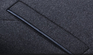 Simple Solid Color Men's Stand Collar Woolen Coat