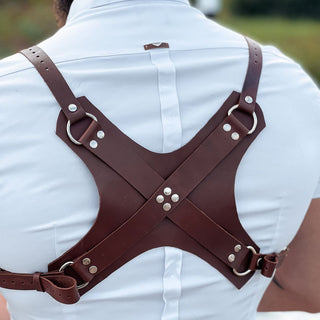 Men's Leather Strap Punk One-piece Shirt Accessories