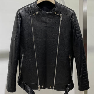 Men's Sheep Bubble Cropped Leather Jacket