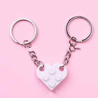 New Heart Key Chain Valentines Day Gift Blocks Can Split Key Link Couples