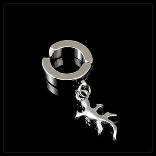 Tassel Black Earrings Without Pierced Cross Wolf Men And Women Tide Earrings