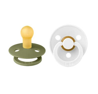 Bibs Pacifier Size 1 - Baby 0-6M (2pcs) - Ivory/Blush