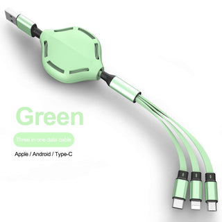 Flexible And Fast Charging Three-in-one Liquid Soft Rubber Data Cable