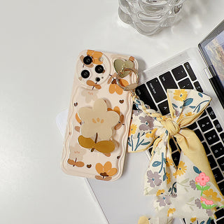 IPHONE Autumn Leaves And Flowers With Bow Silk Scarf Phone Cases