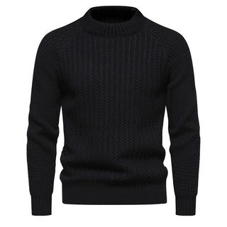 Men's Casual Loose Solid Color Round Neck Sweater