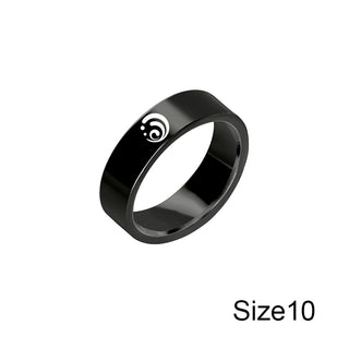 Genshin Impact Stainless Steel Ring Eye Of God Ice Fire Wind Water Grass Thunder Element Rings For Women Men