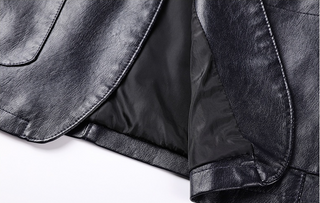 Men's Pu Leather Jacket For Young And Middle-aged Men's Casual Dad