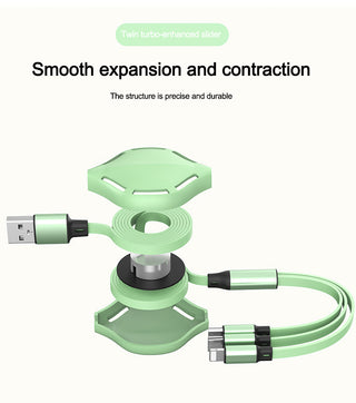 Flexible And Fast Charging Three-in-one Liquid Soft Rubber Data Cable