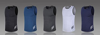 Rldym Men's Sleeveless Sports Undershirt Quick Dry Muscle Tank Tops Base Layer Vests Breathable Sport Clothing for Cycling Running Jogging Gym Vest