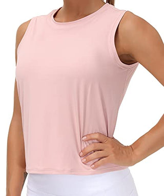 THE GYM PEOPLE Ice Silk Workout Tops for Women Quick Dry Muscle Gym Running Shirts Sleeveles