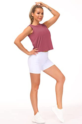 THE GYM PEOPLE Ice Silk Workout Tops for Women Quick Dry Muscle Gym Running Shirts Sleeveles