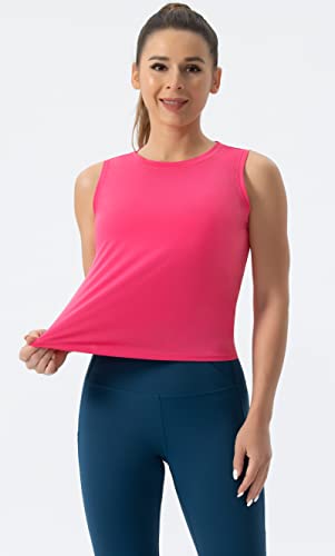 THE GYM PEOPLE Ice Silk Workout Tops for Women Quick Dry Muscle Gym Running Shirts Sleeveles