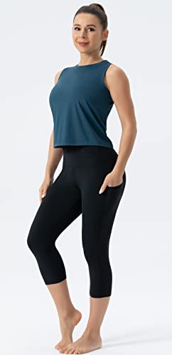 THE GYM PEOPLE Ice Silk Workout Tops for Women Quick Dry Muscle Gym Running Shirts Sleeveles