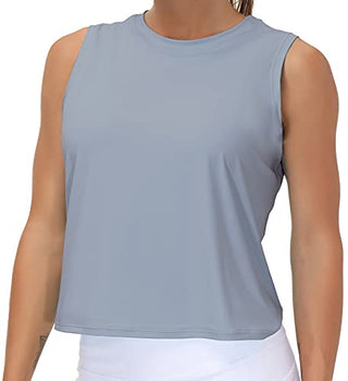 THE GYM PEOPLE Ice Silk Workout Tops for Women Quick Dry Muscle Gym Running Shirts Sleeveles