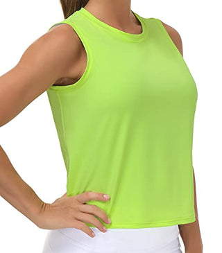 THE GYM PEOPLE Ice Silk Workout Tops for Women Quick Dry Muscle Gym Running Shirts Sleeveles