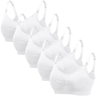 Dress Cici Nursing Bra, Full Coverage Maternity Bra, Comfortable Breastfeeding Sleep Bra 5-Pack (5 Pieces)