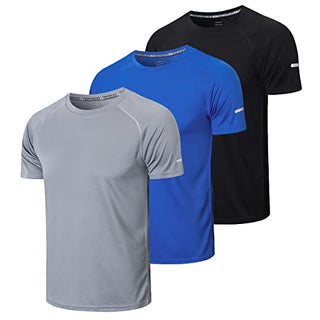 Gaiatiger 3 Pack Men T-Shirt Quick Dry Work Shirts Moisture Wicking Active Athletic Training Short Sleeve Tops