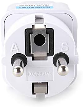 TopDeal Type E/F 2-Pin Grounded Plug Adapter (EU plug 3 Pieces)
