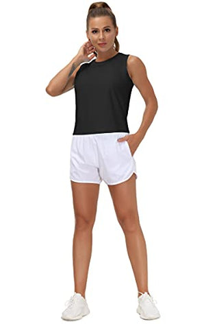 THE GYM PEOPLE Ice Silk Workout Tops for Women Quick Dry Muscle Gym Running Shirts Sleeveles
