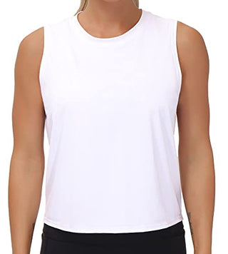 THE GYM PEOPLE Ice Silk Workout Tops for Women Quick Dry Muscle Gym Running Shirts Sleeveles