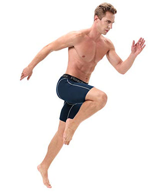 Roadbox Compression Shorts for Men 3 Pack Cool Dry Athletic Workout Underwear Running Gym Spandex Baselayer Boxer Briefs