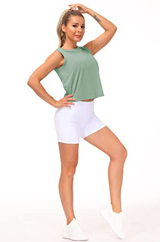 THE GYM PEOPLE Ice Silk Workout Tops for Women Quick Dry Muscle Gym Running Shirts Sleeveles