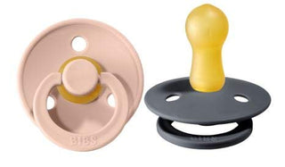 Bibs Pacifier Size 1 - Baby 0-6M (2pcs) - Ivory/Blush