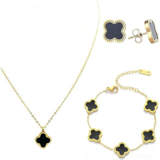 Julie & Co four leaf clover 18K gold plated Jewelry set Jewellery set for women, comes with a cute keychain in a Julie & Co neat gift box.