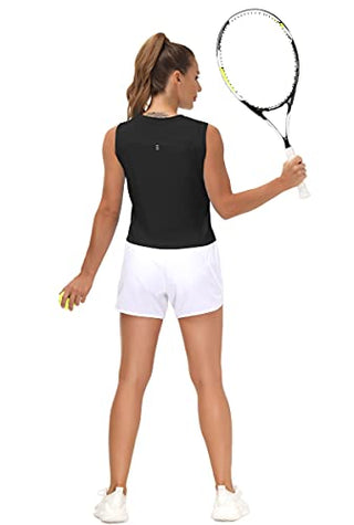 THE GYM PEOPLE Ice Silk Workout Tops for Women Quick Dry Muscle Gym Running Shirts Sleeveles