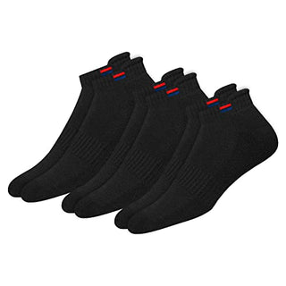NAVYSPORT Men's Low Cut Athletic Cotton Cushion Ankle Socks with Sports Tab, Pack of 3 (Free Size)