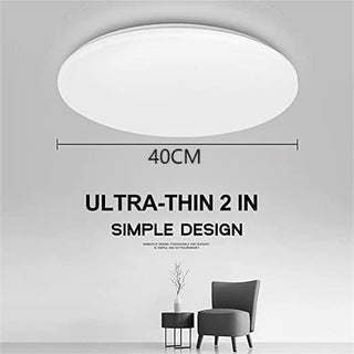 HUA QIANG WANG 3-Color Round LED Ceiling Light Fixture Modern Simple Ultra-thin White Flush Mount Ceiling Lamp for Bedroom Living Room Dining Room Kitchen Island Hallway(40cm)