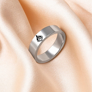 Genshin Impact Stainless Steel Ring Eye Of God Ice Fire Wind Water Grass Thunder Element Rings For Women Men