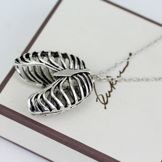 Punk Human Thoracic Skeleton Pendant Necklace Vintage Antique Gold Silver Ribs Necklaces For Men