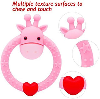 SHARE&CARE Baby Teething Toys for Girls and Natural Organic Fruit Feeder Pacifier/Baby Teether Chew Toys Fresh Food Feeder/ 1 Teethers and 1 Feeder with 3 Silicone Sacs(Blue2)